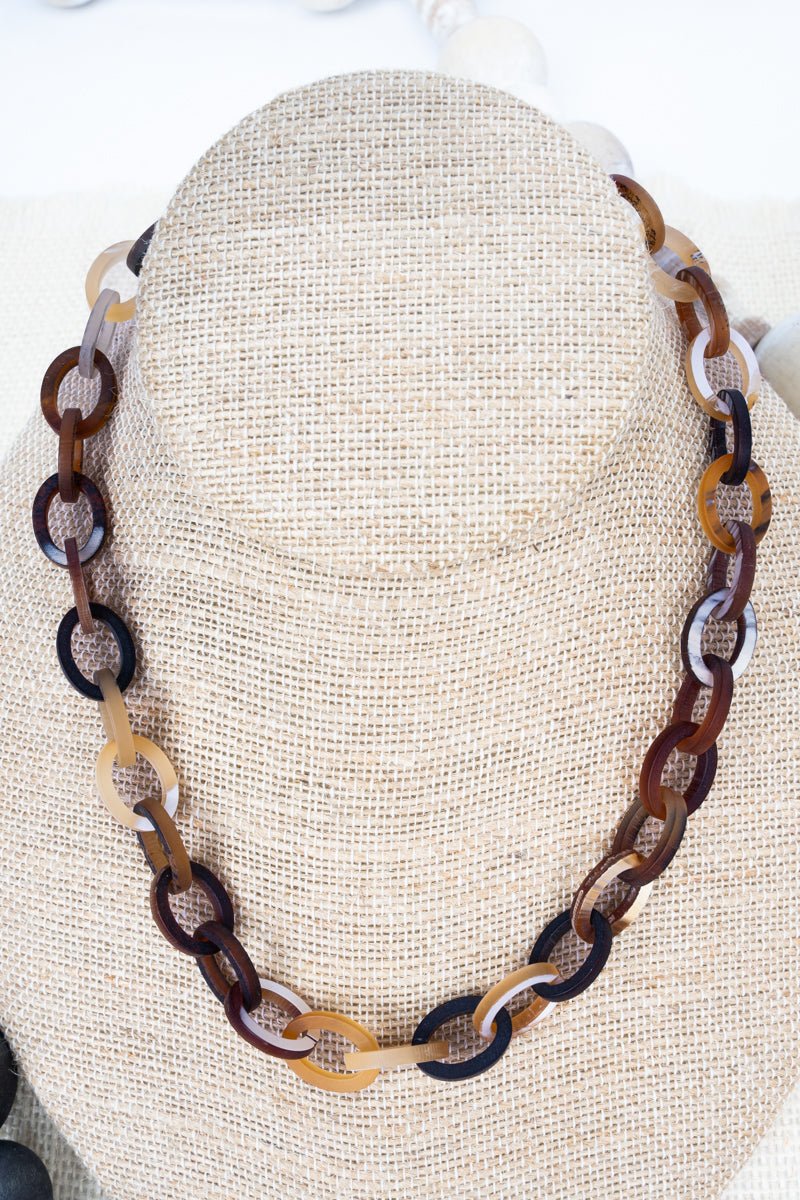 Crystal Avenue Brown Linked & Lovely Necklace - Wholesale Accessory Market