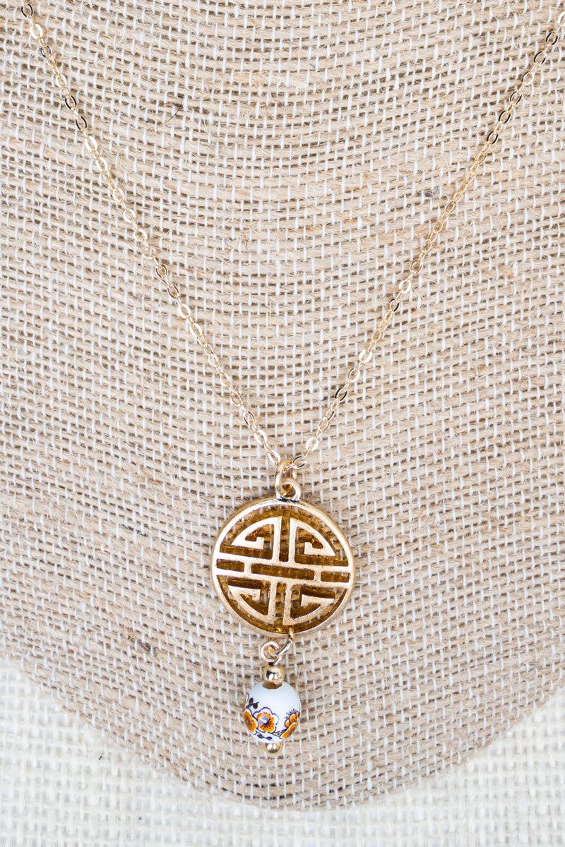 Crystal Avenue Brown Bouquet of Blessings Goldtone Necklace - Wholesale Accessory Market
