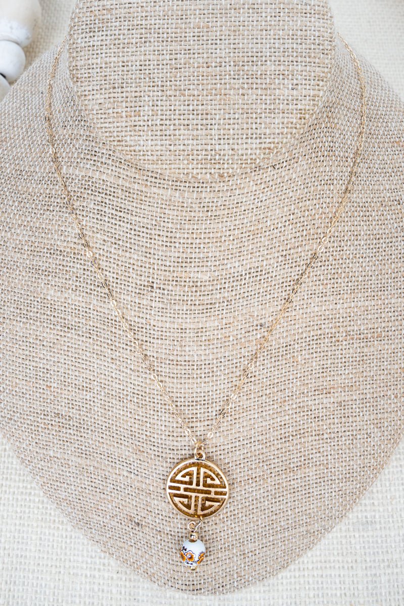 Crystal Avenue Brown Bouquet of Blessings Goldtone Necklace - Wholesale Accessory Market