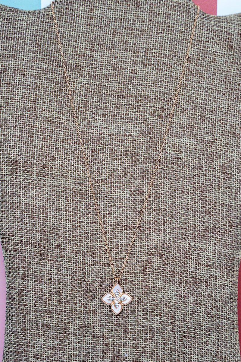 Crystal Avenue Whispering Fleur Goldtone Necklace - Wholesale Accessory Market