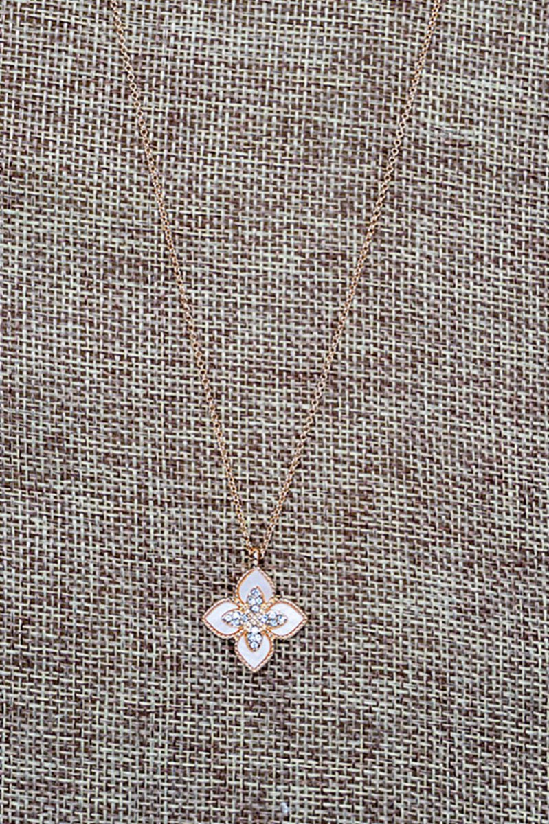 Crystal Avenue Whispering Fleur Goldtone Necklace - Wholesale Accessory Market