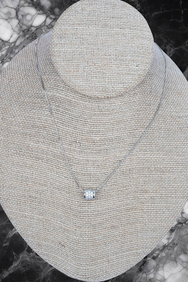Crystal Avenue Cubic Zirconia Moonlit Moment Silvertone Necklace - Wholesale Accessory Market