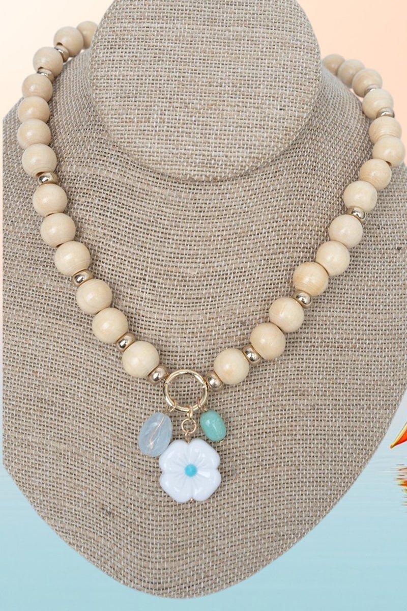 Crystal Avenue Lanikai Cove Wood Beaded Necklace - Wholesale Accessory Market