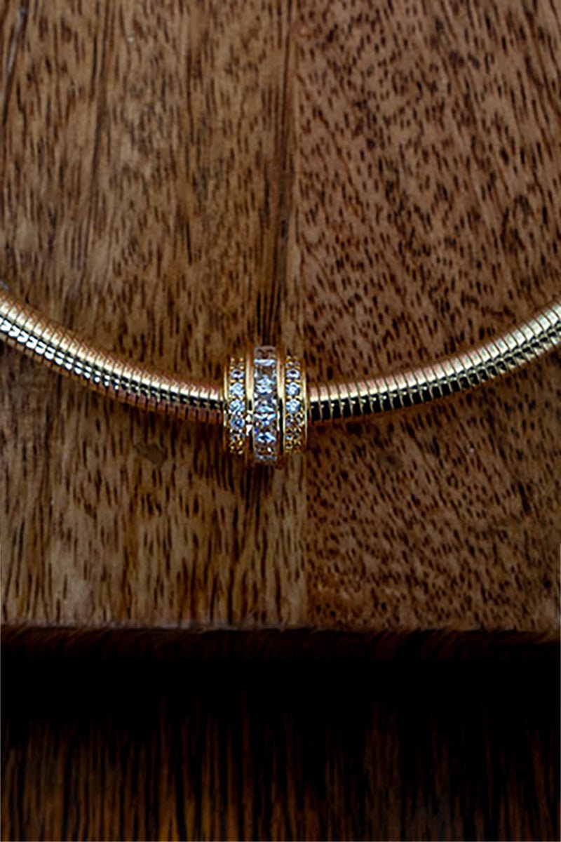Crystal Avenue Liquid Light Goldtone Omega Chain Necklace - Wholesale Accessory Market