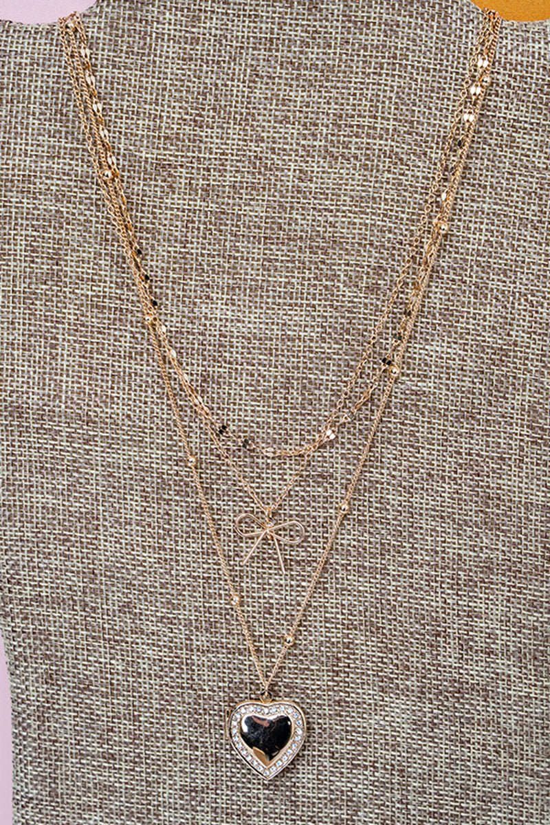 Crystal Avenue Sealed with Love Crystal & Goldtone Layered Necklace - Wholesale Accessory Market