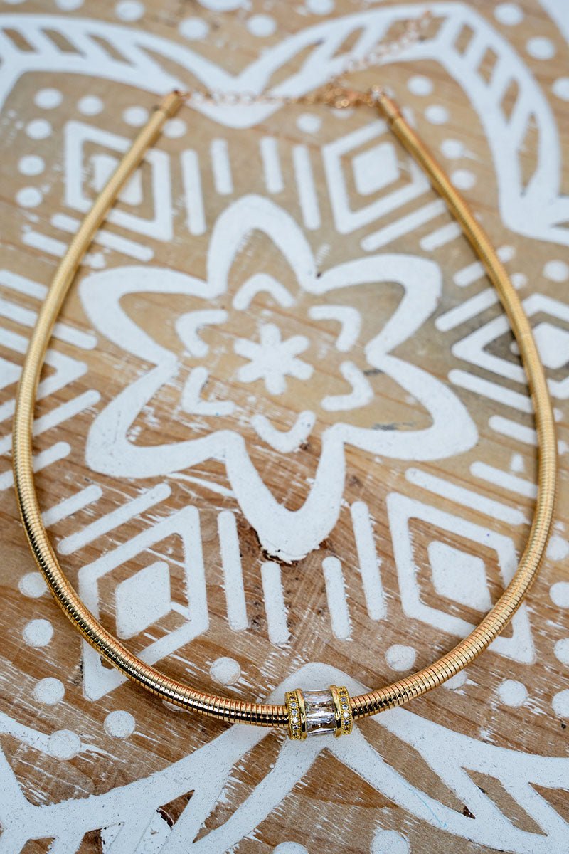 Crystal Avenue Crystal Cadence Goldtone Omega Chain Necklace - Wholesale Accessory Market