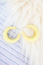 Crystal Avenue Cotton Candy Cutie Yellow Hoop Earrings - Wholesale Accessory Market