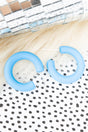 Crystal Avenue Hampton Heights Aqua Hoop Earrings - Wholesale Accessory Market