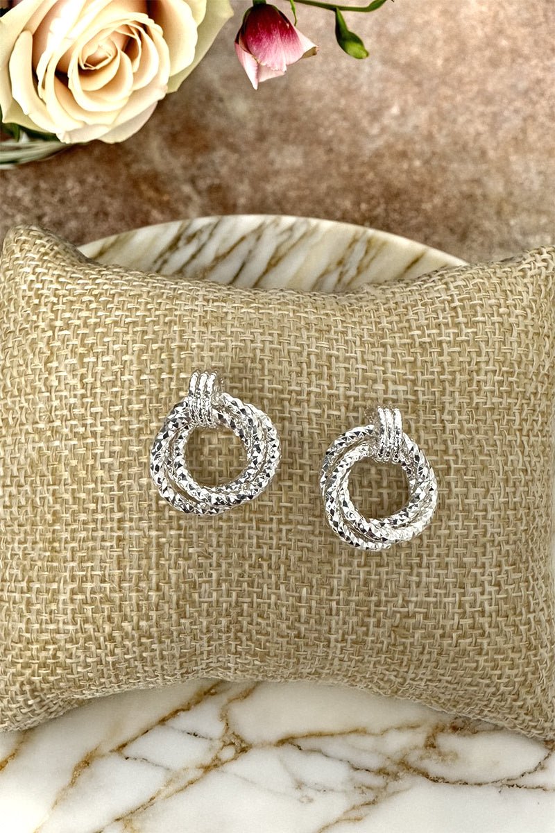 Crystal Avenue Premiere Event Silvertone Mini Door - Knocker Earrings - Wholesale Accessory Market