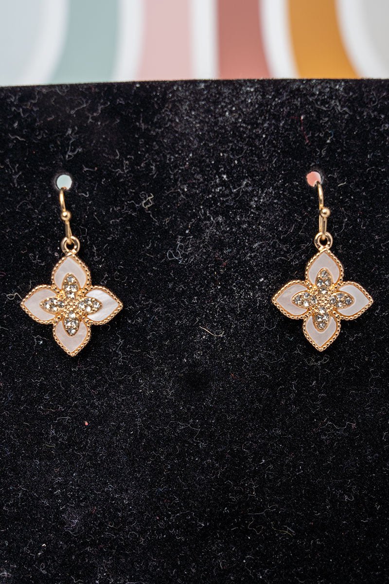 Crystal Avenue Whispering Fleur Goldtone Earrings - Wholesale Accessory Market