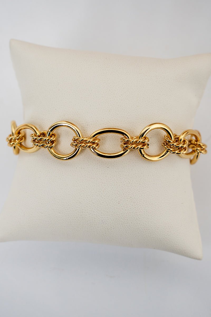 Crystal Avenue Executive Glam Goldtone Link Bracelet - Wholesale Accessory Market