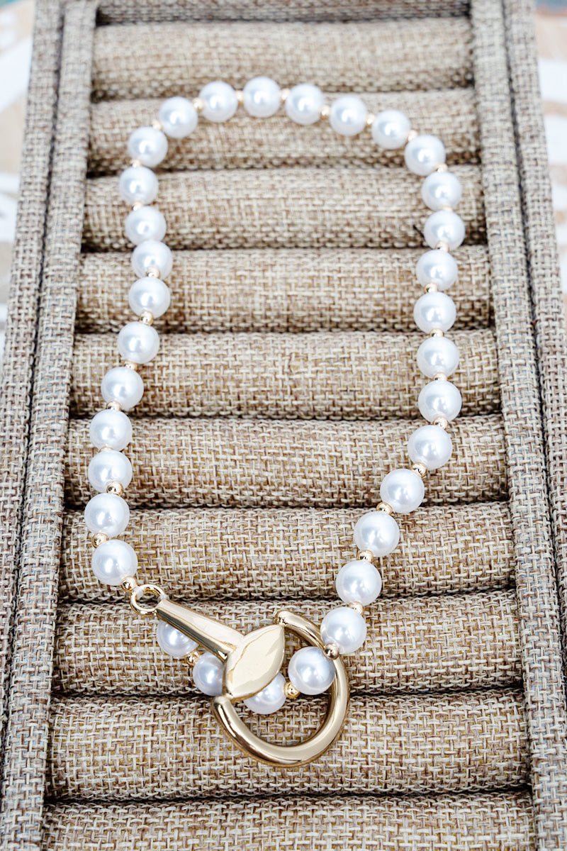 Crystal Avenue Threaded Tack Goldtone & Pearl Wrap Bracelet - Wholesale Accessory Market
