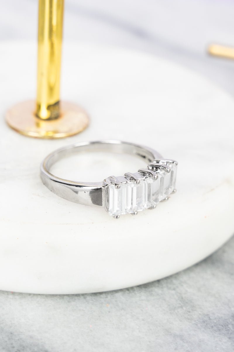 Crystal Avenue Romantic Night Cubic Zirconia Silvertone Ring - Wholesale Accessory Market