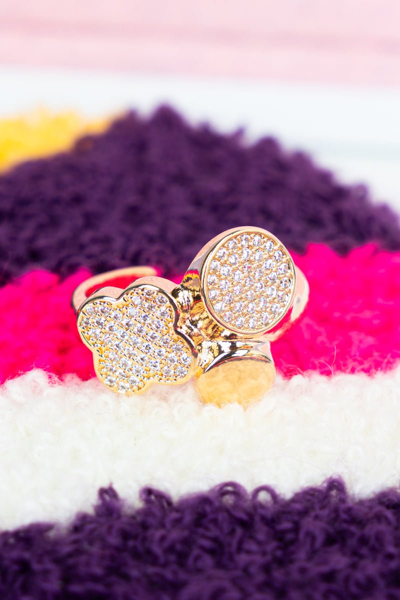 Crystal Avenue All The Luck Cubic Zirconia Goldtone Ring - Wholesale Accessory Market
