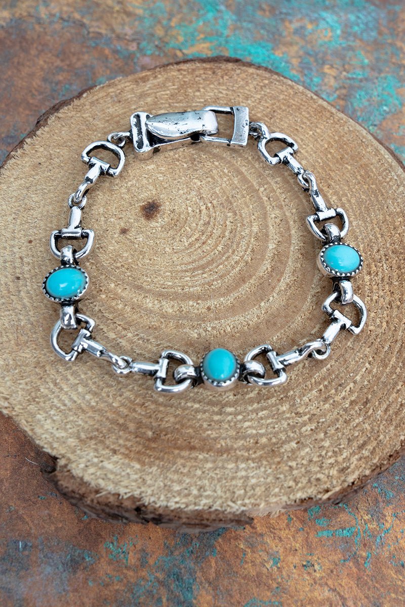 TIPI Turquoise Bit & Balance Silvertone Magnetic Bracelet - Wholesale Accessory Market