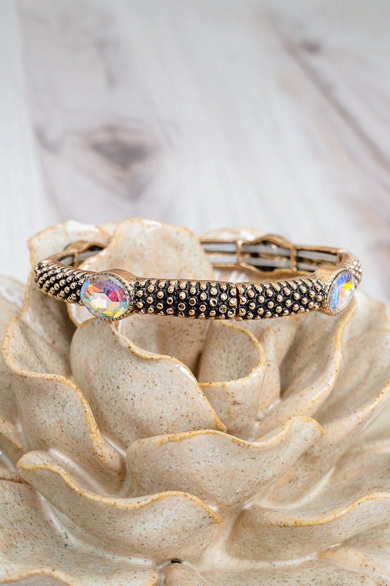 TIPI Iridescent Canyon Couture Goldtone Stretch Bracelet - Wholesale Accessory Market