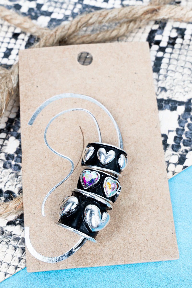 TIPI Heartfelt Harmony Iridescent & Silvertone Cuff Earrings Set - Wholesale Accessory Market