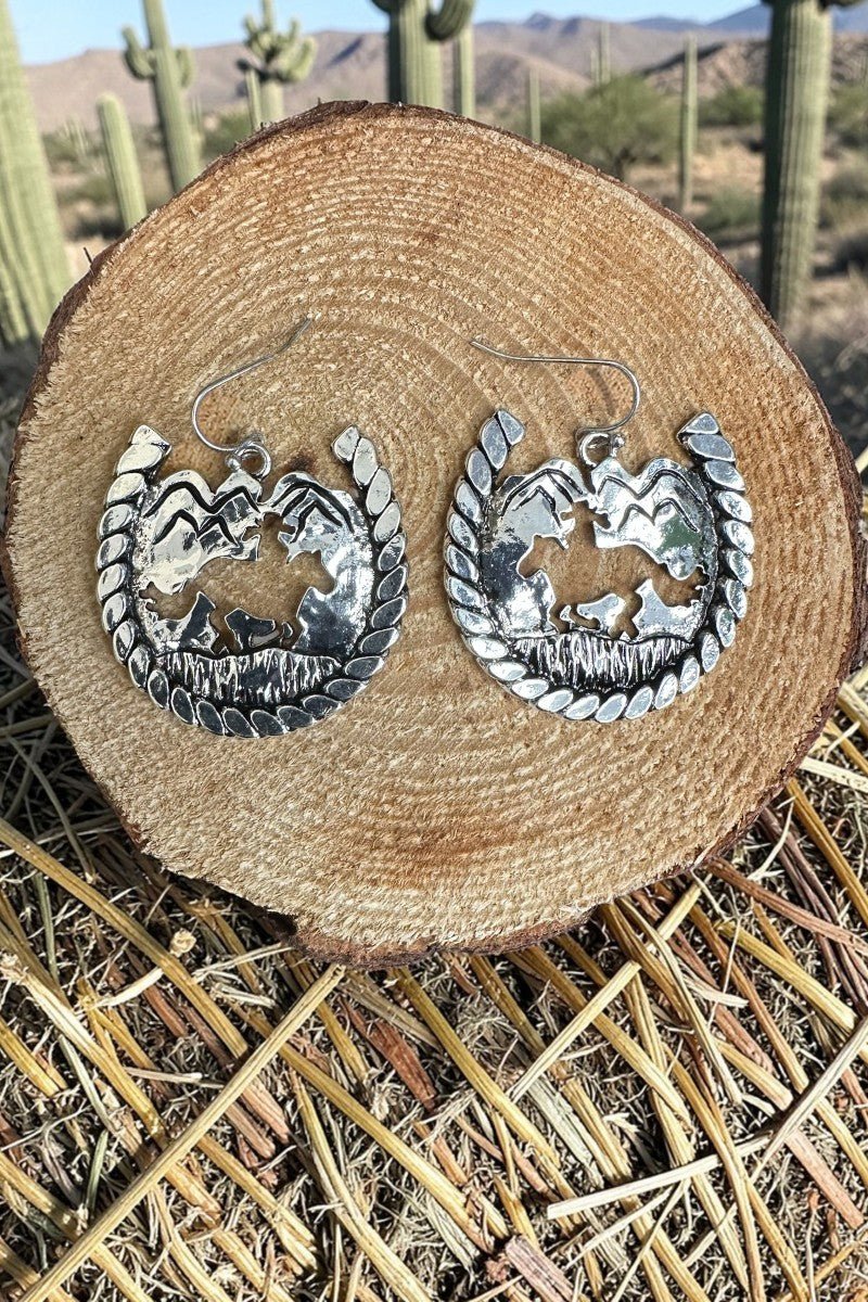 TIPI Cowboy Canyon Silvertone Horseshoe Earrings - Wholesale Accessory Market