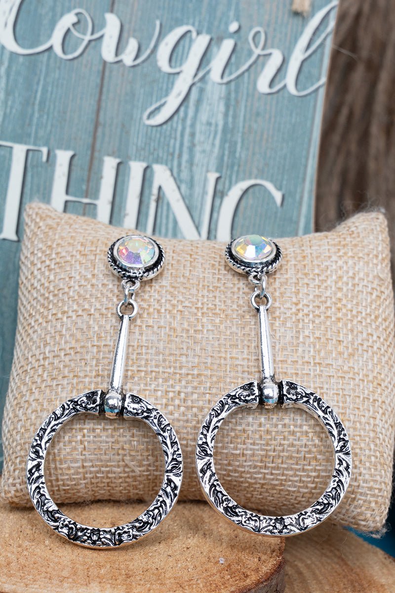 TIPI Iridescent Derby Darling Silvertone Earrings - Wholesale Accessory Market