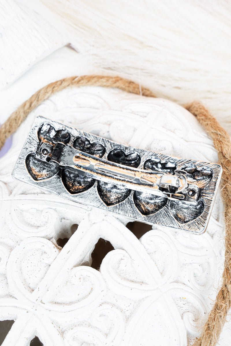 TIPI Petra Puff Heart Silvertone Hair Barrette - Wholesale Accessory Market