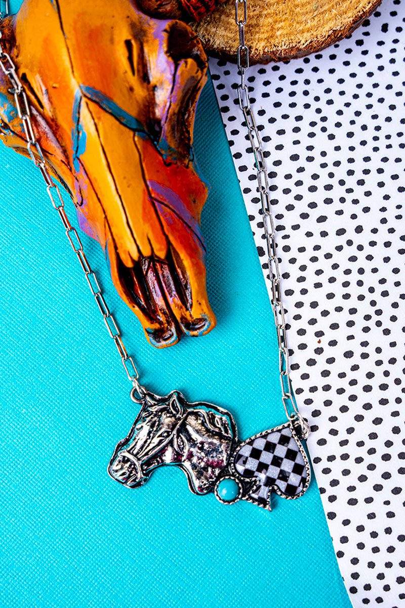 TIPI Highland Heights Horse Silvertone Necklace - Wholesale Accessory Market