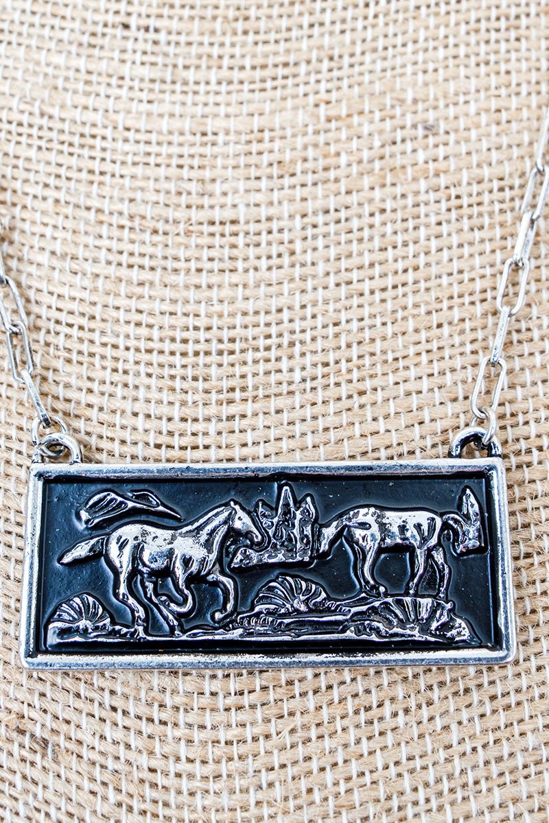 TIPI Moonlight Mustangs Silvertone Necklace - Wholesale Accessory Market
