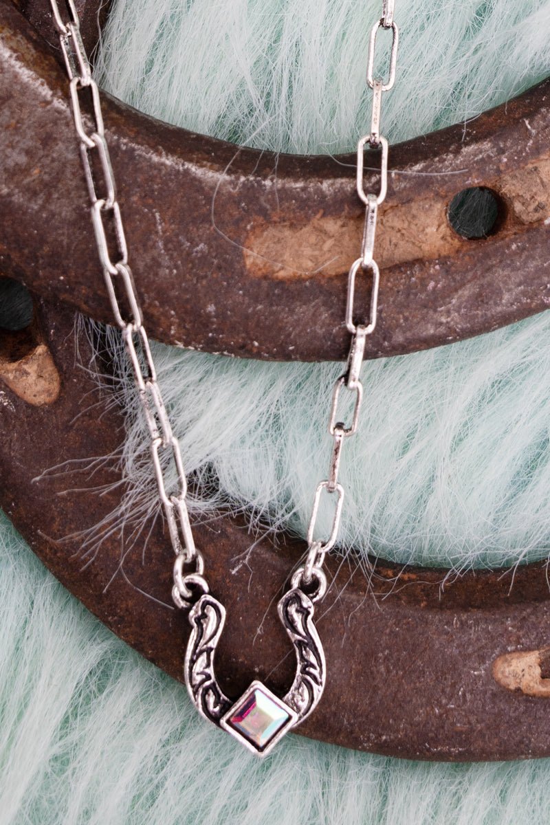 TIPI Iridescent Runway Rider Silvertone Necklace - Wholesale Accessory Market