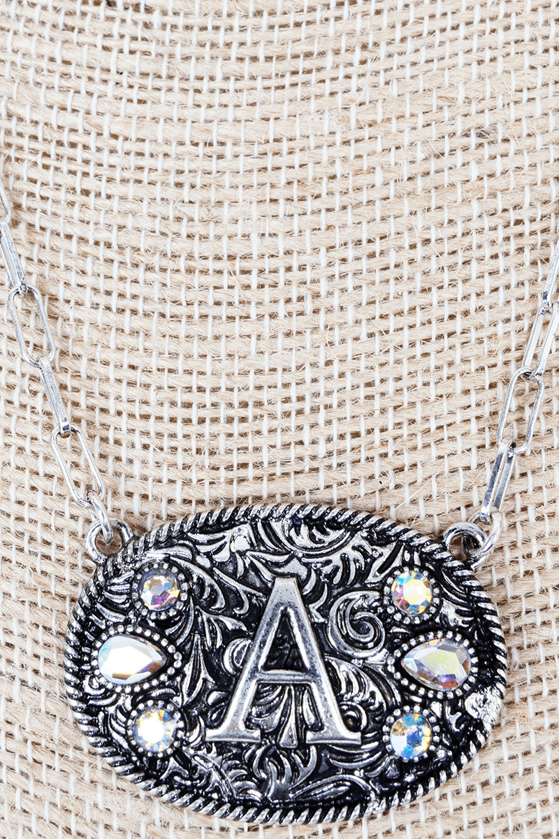TIPI The Signature Saddle 'A' Iridescent Silvertone Necklace - Wholesale Accessory Market