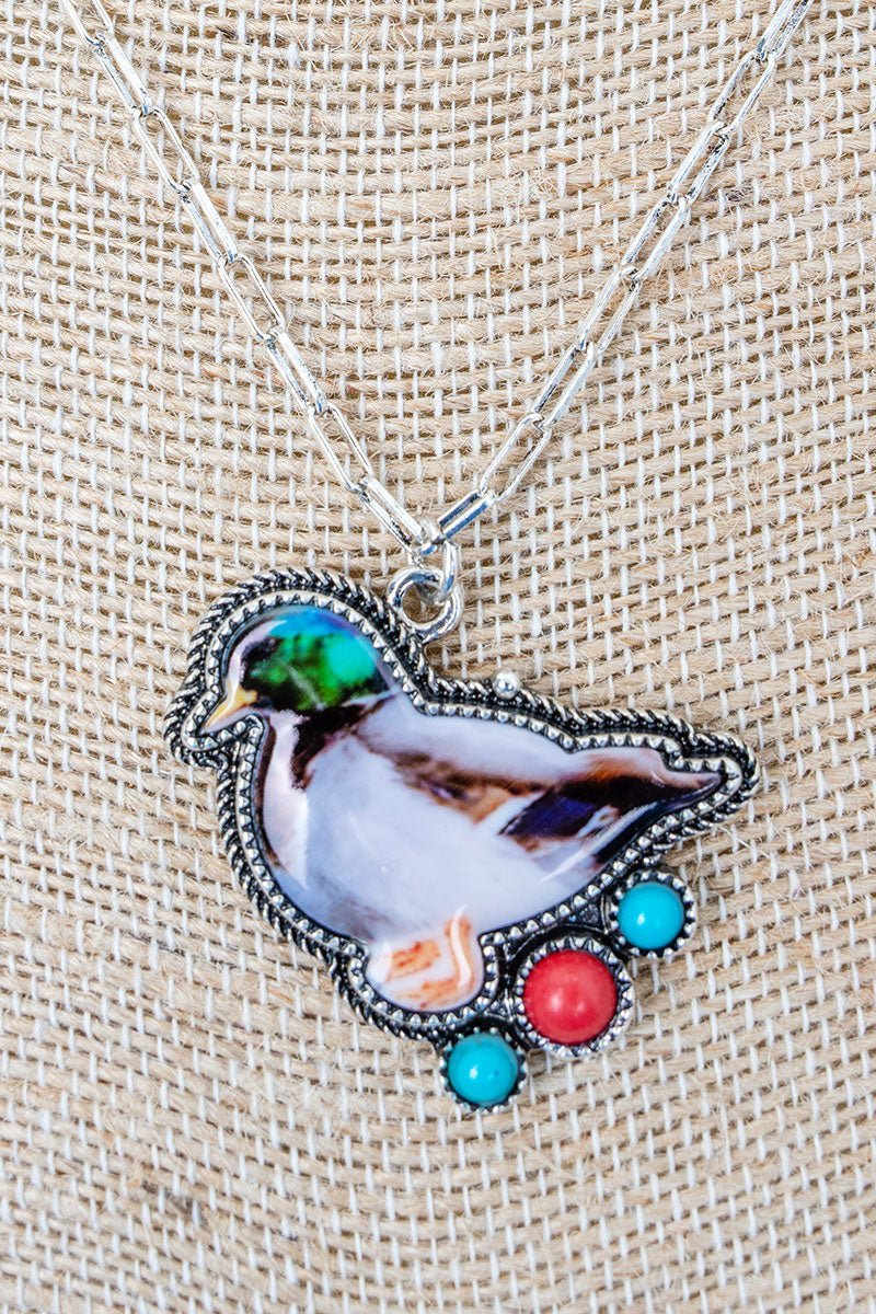 TIPI Deep Woods Duck Silvertone Necklace - Wholesale Accessory Market