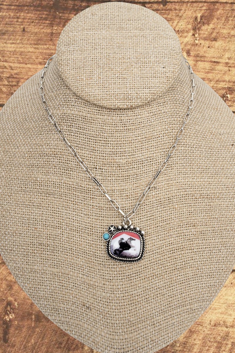 TIPI Legendary Cowboy Turquoise & Silvertone Necklace - Wholesale Accessory Market
