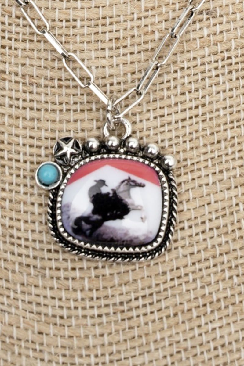 TIPI Legendary Cowboy Turquoise & Silvertone Necklace - Wholesale Accessory Market