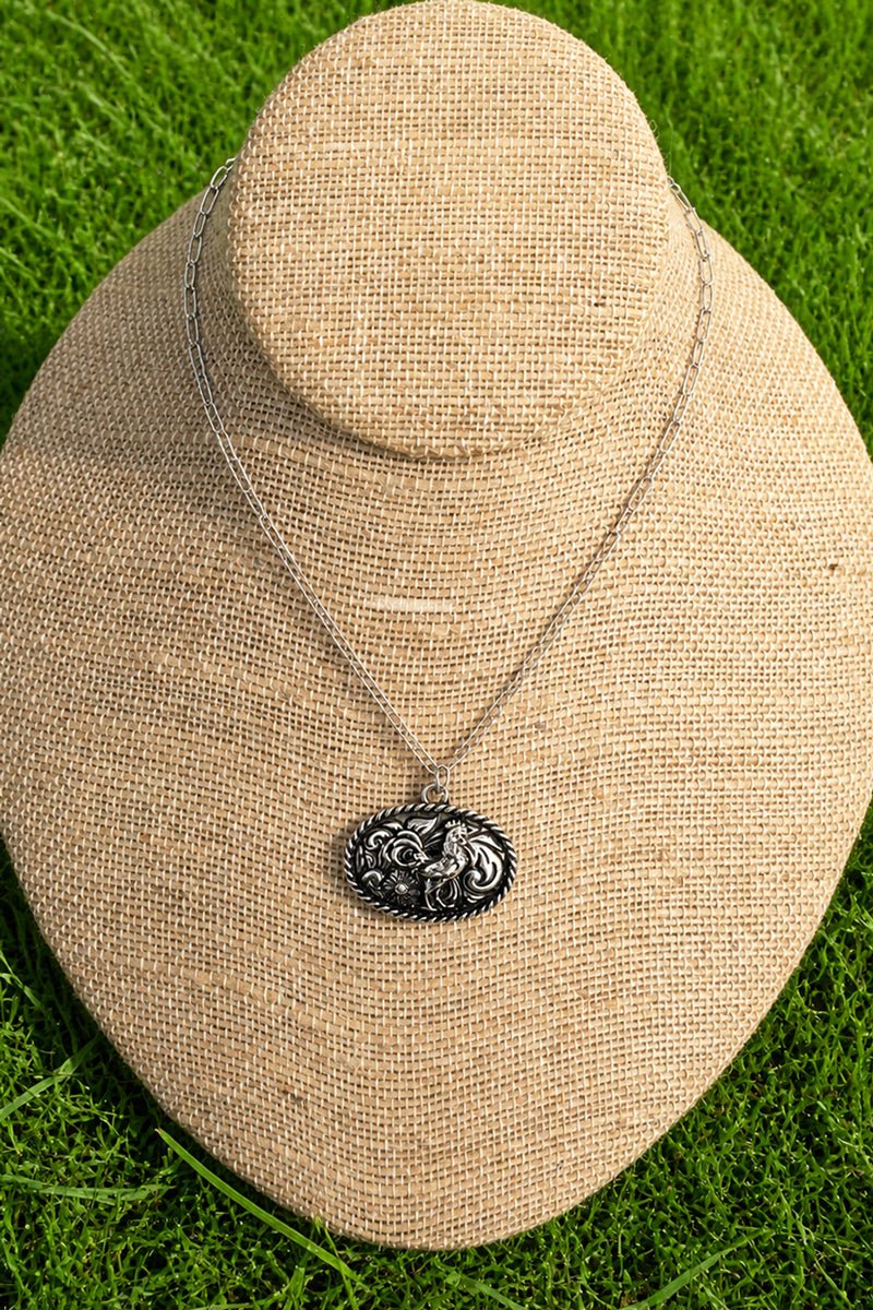 TIPI Rustic Roamer Rooster Silvertone Necklace - Wholesale Accessory Market