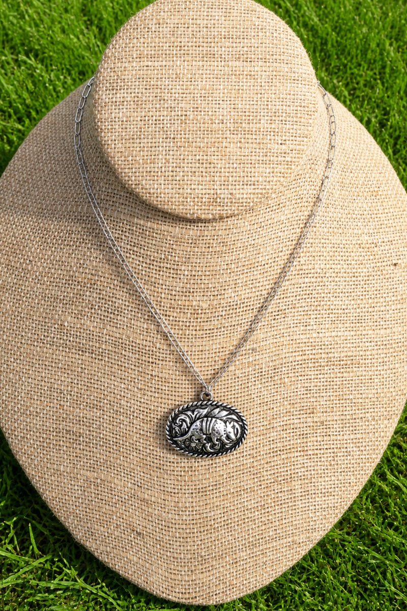 TIPI Rustic Roamer Armadillo Silvertone Necklace - Wholesale Accessory Market