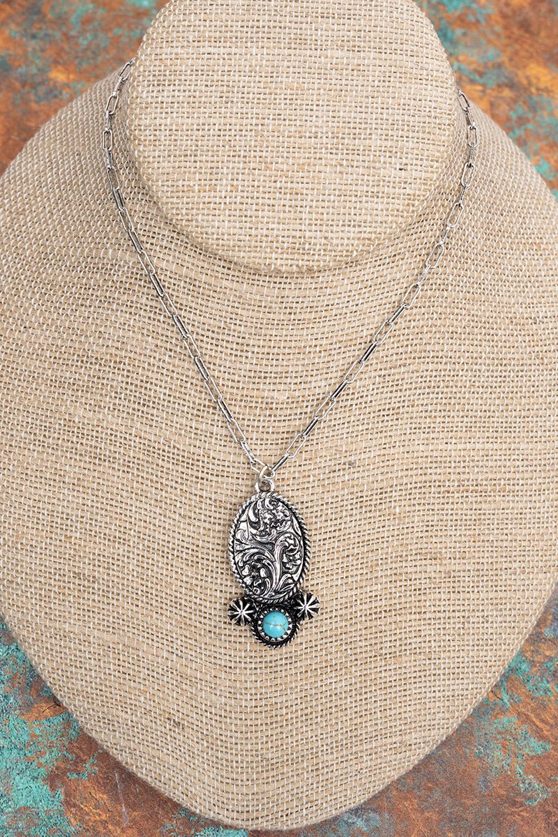TIPI Laredo Lily Turquoise & Silvertone Necklace - Wholesale Accessory Market