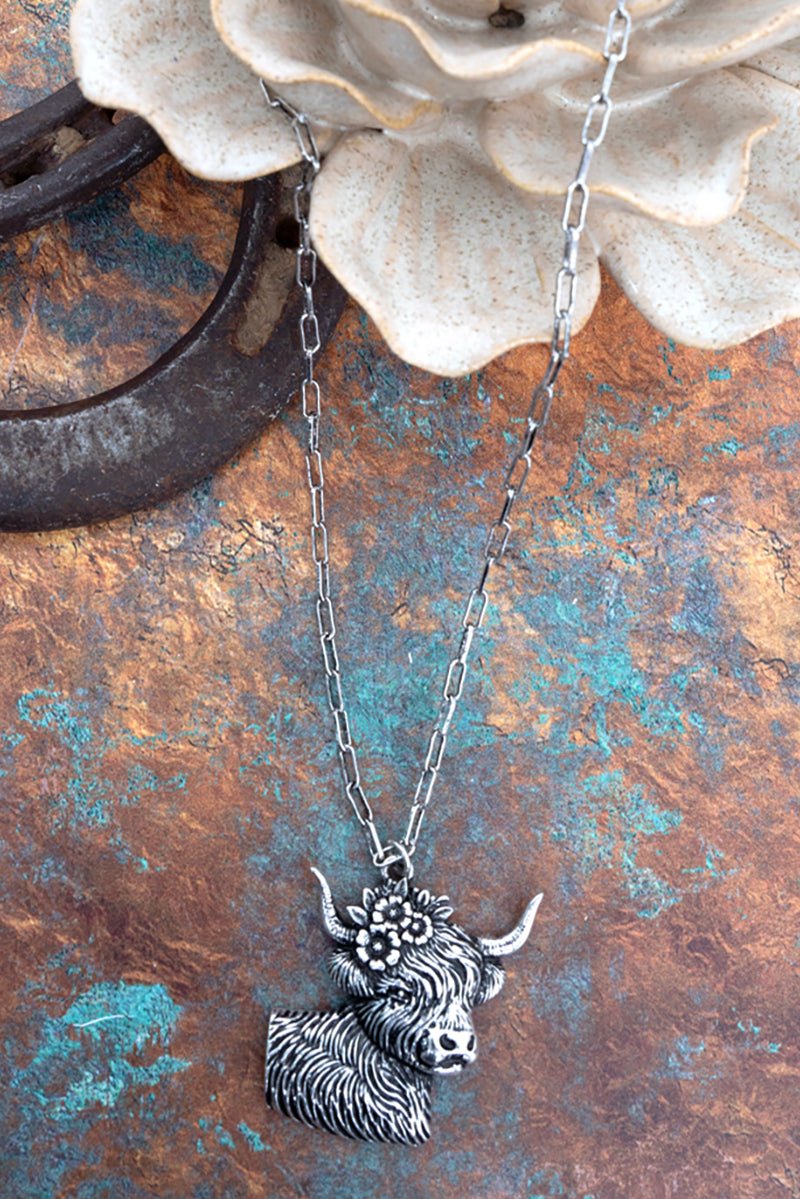 TIPI Petals & Prairie Silvertone Buffalo Necklace - Wholesale Accessory Market