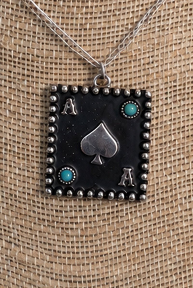 TIPI Shadow Ace Turquoise & Silvertone Necklace - Wholesale Accessory Market