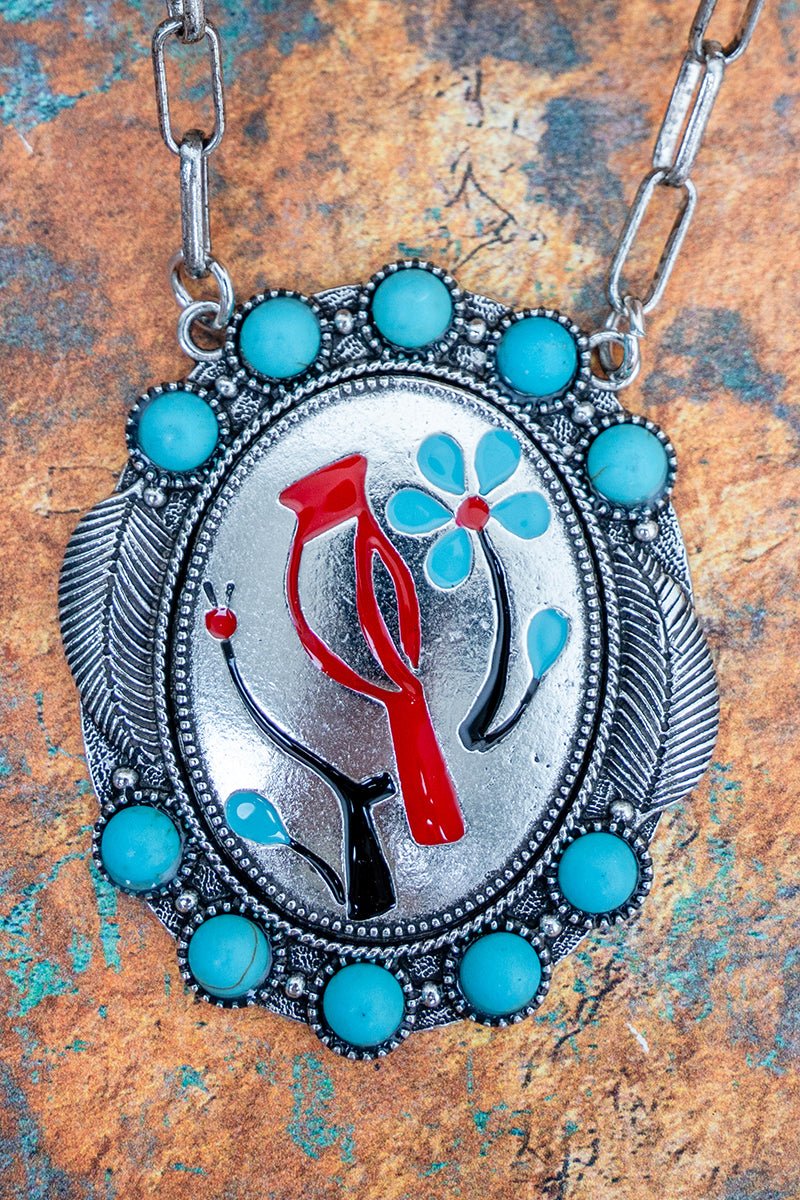 TIPI Bloom & Feathers Silvertone Necklace - Wholesale Accessory Market