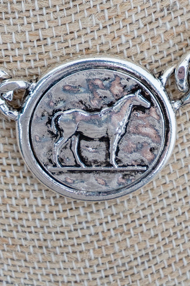 TIPI Homestead Horse Silvertone Necklace - Wholesale Accessory Market