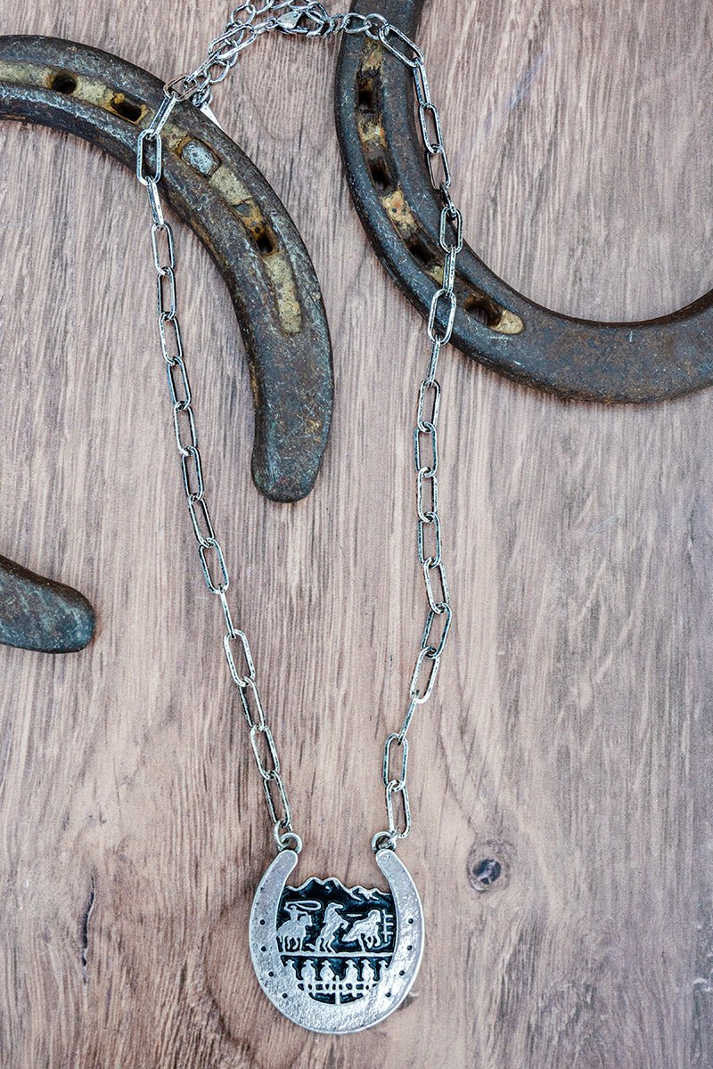TIPI Cowboy Crossing Silvertone Necklace - Wholesale Accessory Market