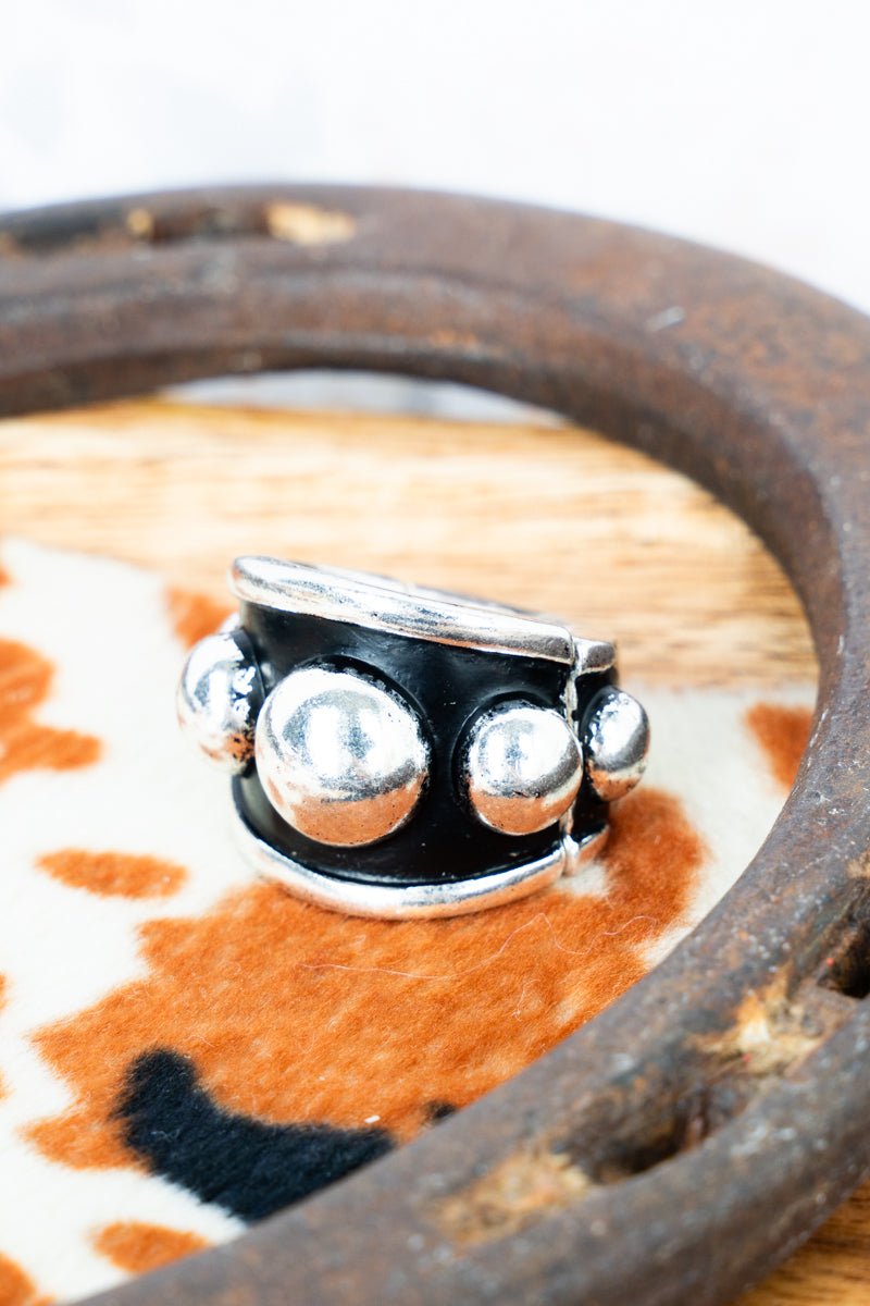 TIPI Moonlight Studs Silvertone Stretch Ring - Wholesale Accessory Market