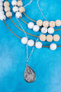 West Shore Meet Me There Gray Teardrop Silvertone Necklace - Wholesale Accessory Market
