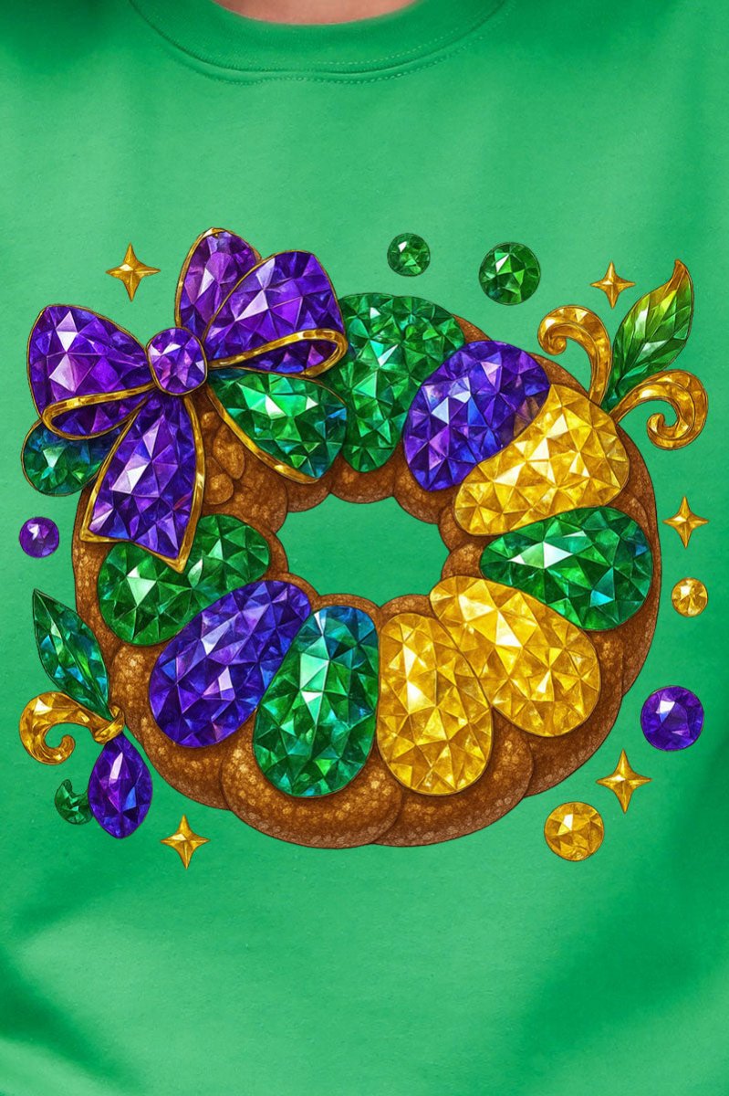 Faux Rhinestone King Cake Ready To Press DTF Transfer - Wholesale Accessory Market