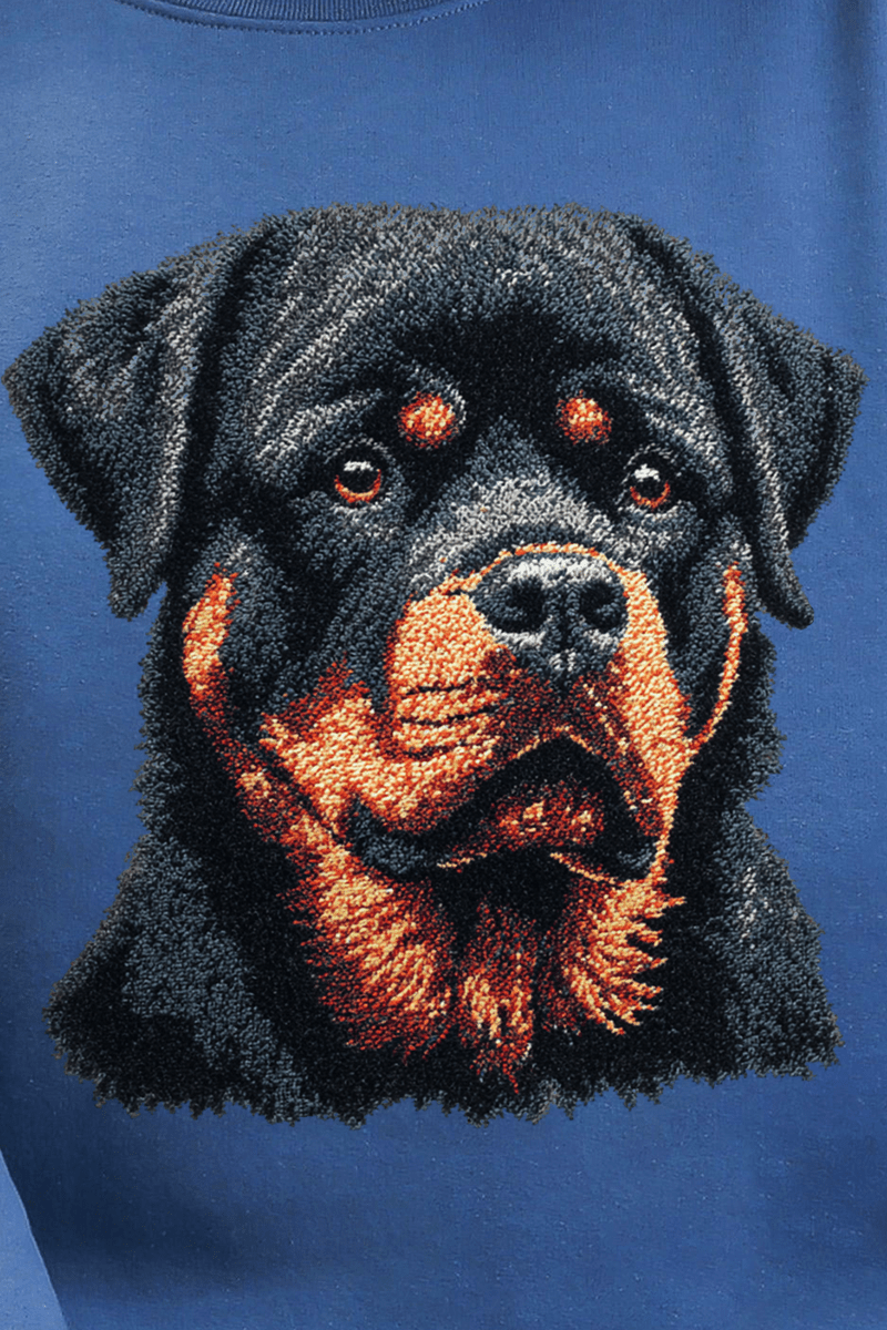 Faux Yarn Rottweiler Ready To Press DTF Transfer - Wholesale Accessory Market