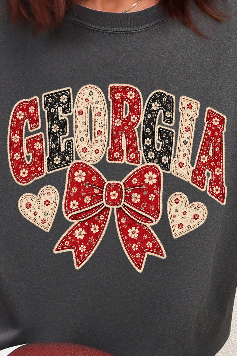 Georgia Blooming Bow Ready To Press DTF Transfer - Wholesale Accessory Market