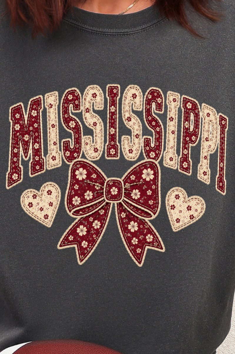 Mississippi Blooming Bow Ready To Press DTF Transfer - Wholesale Accessory Market