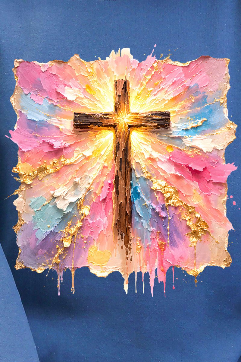 Pastel Brushstroke Cross Ready To Press DTF Transfer - Wholesale Accessory Market