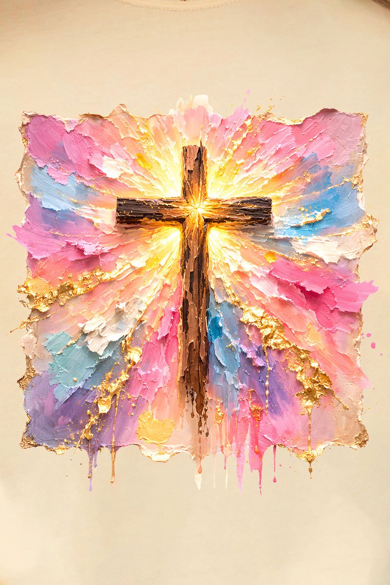 Pastel Brushstroke Cross Ready To Press DTF Transfer - Wholesale Accessory Market