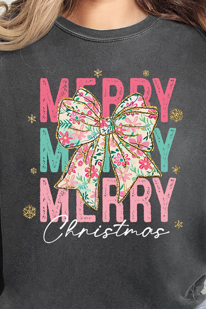 Preppy Blossom Merry Christmas Ready To Press DTF Transfer - Wholesale Accessory Market