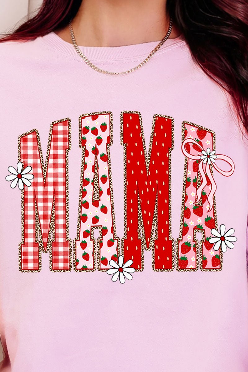 Strawberry Gingham Mama Ready To Press DTF Transfer - Wholesale Accessory Market