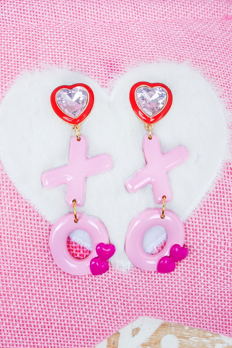 Pink Heartfelt XO Earrings - Wholesale Accessory Market